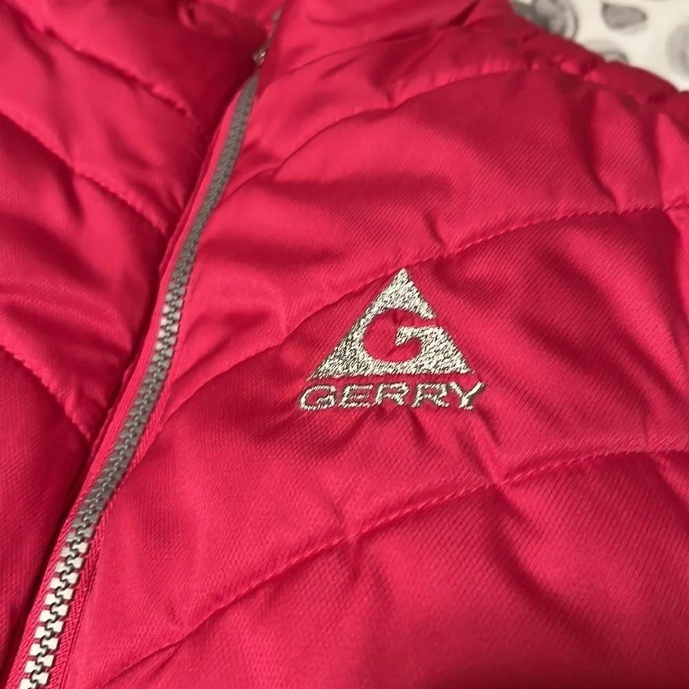 Gerry Fuschia Pink Silver Girls Puffer Coat Size Large 14-16